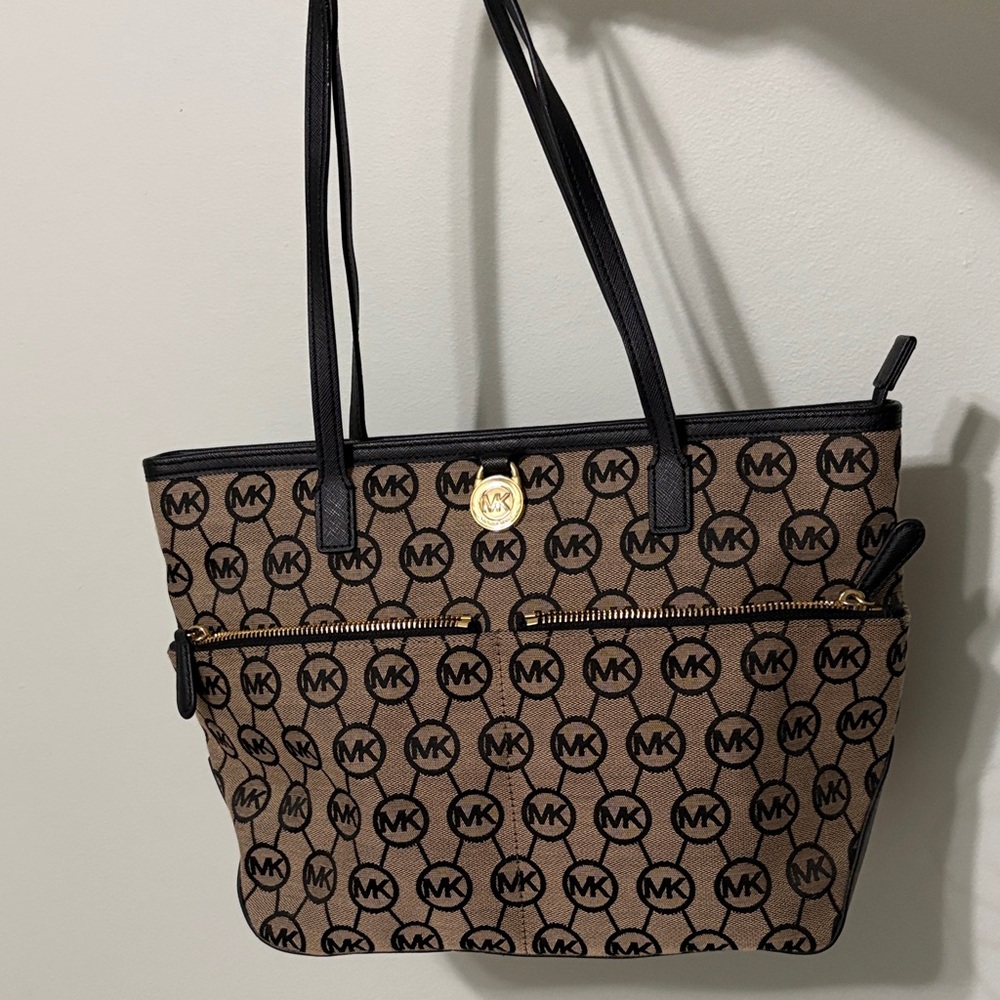 Michael Kors Signature Brown and Black Tote
